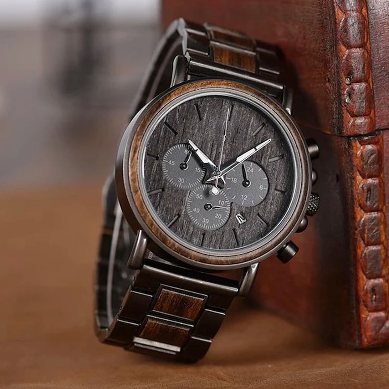 Personalized Luxurious Chronograph Wood Watch