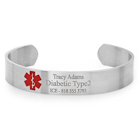 Medical id cuff bracelet deals