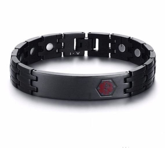 Steel Medical ID Bracelet (Free Engraving & Sizing) : Amazon.ca: Clothing,  Shoes & Accessories