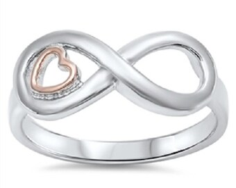 Personalized Sterling Silver Infinity Ring - Free Engraving