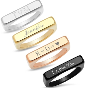 Personalized High Quality Flat Surface Stainless Steel Ring-Free Engraving