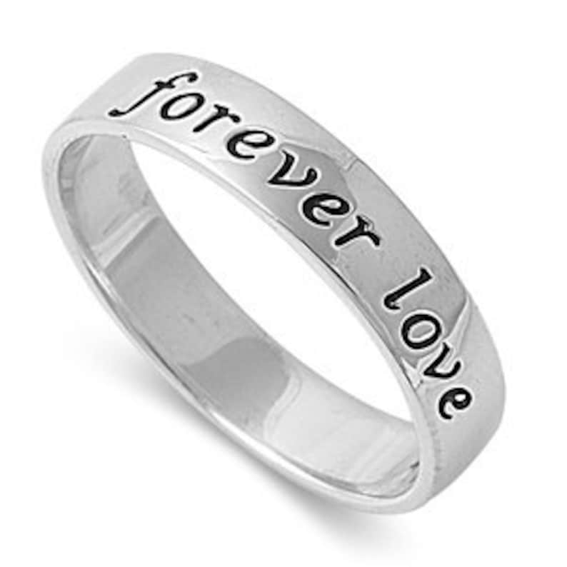 Personalized 5mm Sterling Silver Forever Love Promise Ring - Etsy