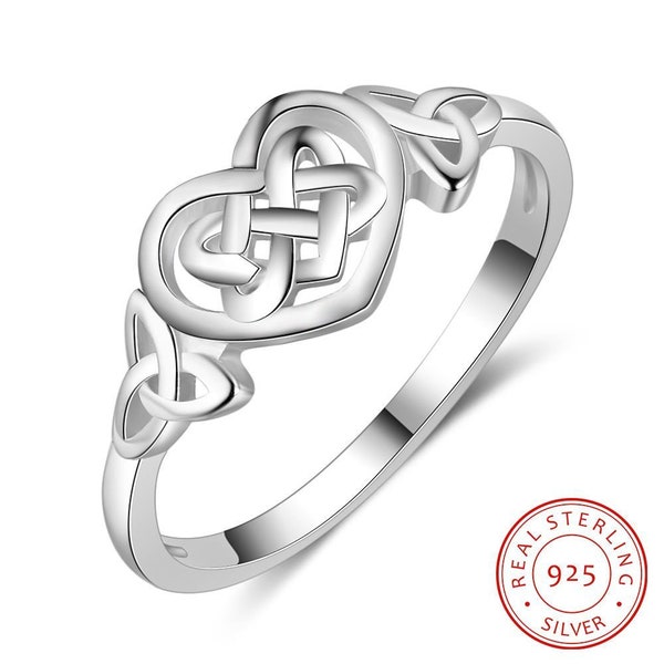 Personalized Quality 925 Sterling Silver Celtic Heart Ring