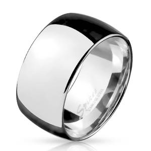 Personalized 10mm Wide Dome Stainless Steel Band Ring