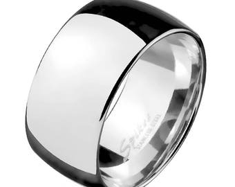 Personalized 10mm Wide Dome Stainless Steel Band Ring
