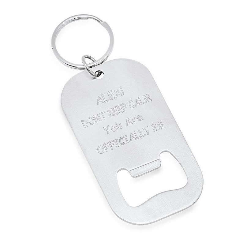 Personalized Stainless Steel Bottle Opener Keychain Free Etsy