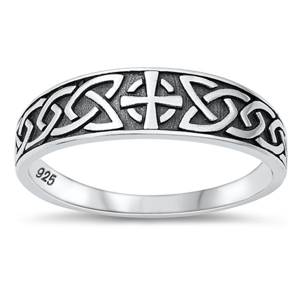 Personalized 925 Sterling Silver Celtic Cross Ring