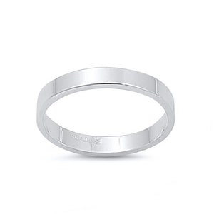 Personalized .925 Sterling Silver Flat Band Ring Free Engraving - Etsy