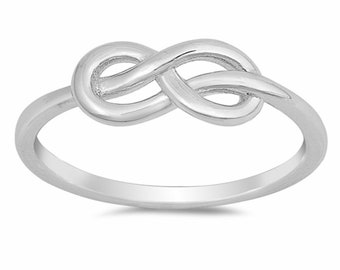Personalized 925 Sterling Silver Infinity Knot Ring