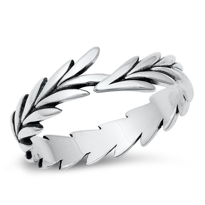 Details about   925 Sterling Silver Oxidized Leaf Ring 