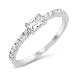 Personalized 925 Sterling Silver Ring With Cubic Zirconia