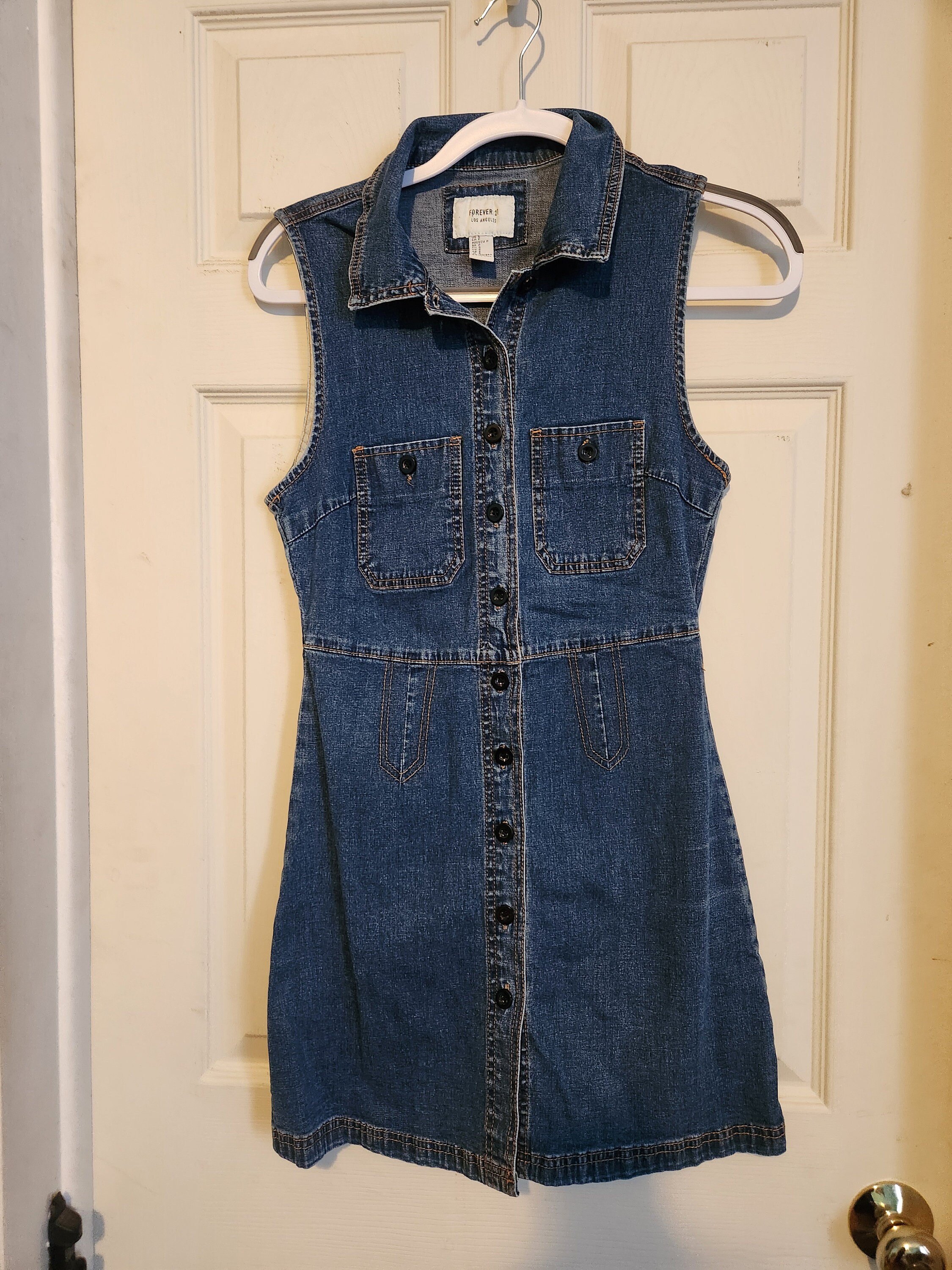Button down denim dress forever 21 deals