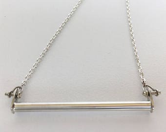 Trapeze Bar Necklace | Sterling Silver Necklace | Circus Jewelry | Aerial Jewelry | Silver Jewelry | Bar Necklace | Aerialist Necklace