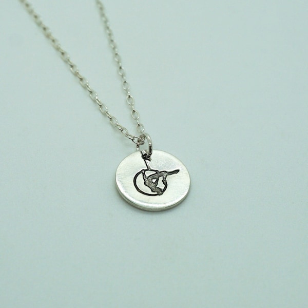 Lyra Aerialist Pendant Necklace | Silver Pendant Necklace | Aerial Hoop Necklace | Dainty Necklace