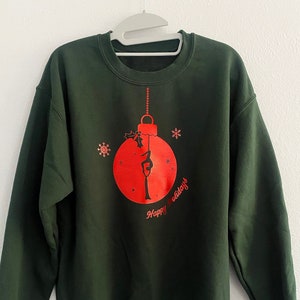FOREST GREEN SILKS Aerialist Ornament Sweatshirt | Aerial Holiday Sweatshirt | Hammock Long Sleeve | Circus Christmas Shirt
