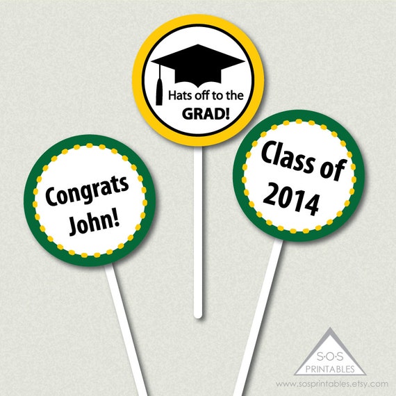 items similar to graduation cupcake toppers 2 printable