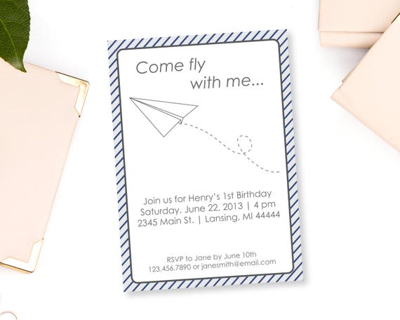 paper plane invitation paper airplane invite paper airplane party