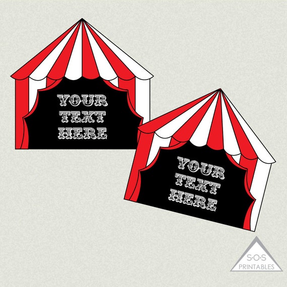 Circus Tent Labels Circus Party Printable Printable Party Labels