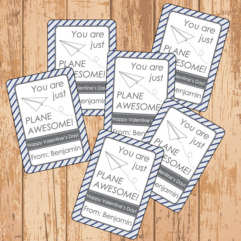 Paper Airplane Valentine s Printable Valentine Classroom Etsy