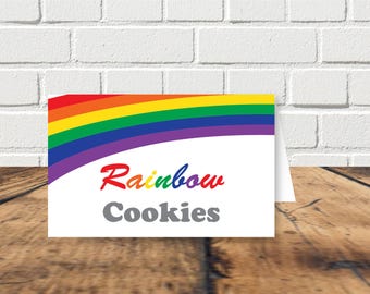 Rainbow Tent Labels, Rainbow Party, Rainbow Printables, Rainbow Birthday, Name Cards, Place Cards, Printable PDF, EDITABLE file, add text