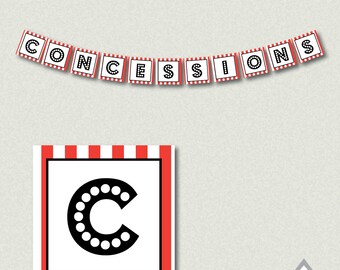 Concessions Banner, Movie Theater Party, Movie Theater Birthday, Movie Banner, Printable Banner, Movie Party Printables, Movie Night, Decor