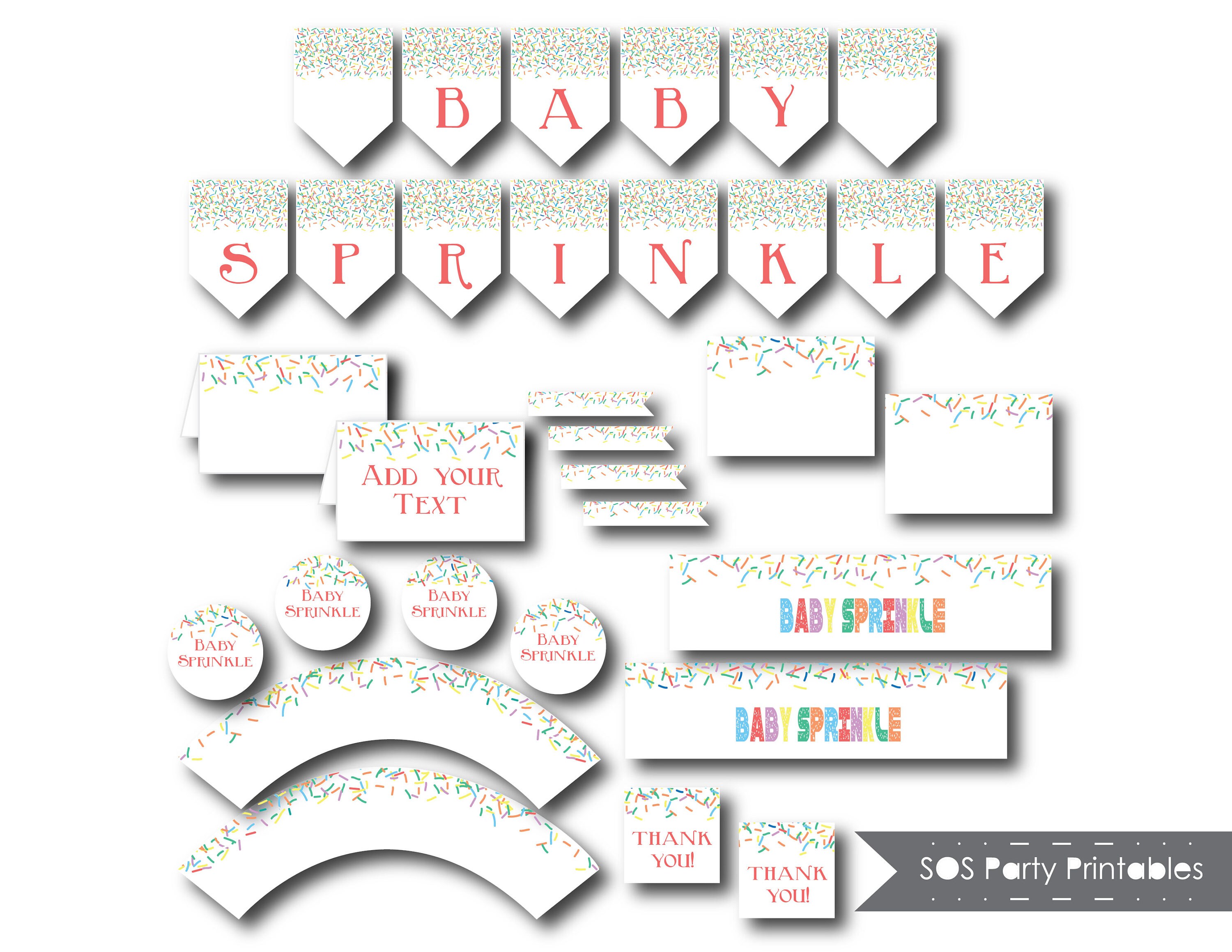 Baby Sprinkle Party Printables Baby Sprinkle Shower Baby | Etsy