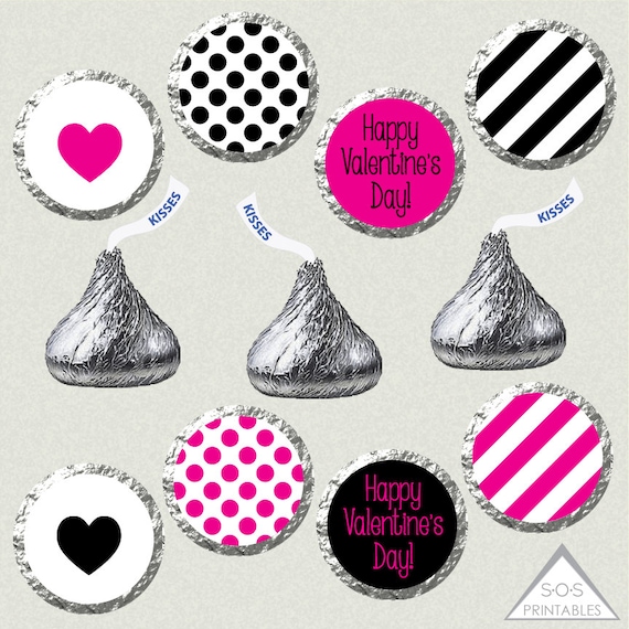 Valentine Kisses, Valentine Hershey Kiss Labels, Printable Kisses, Kiss