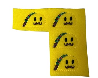 Taco felties, Food Felties, Vinyl Felties, Set of 4, Embellishments for bow making, wholesale felties