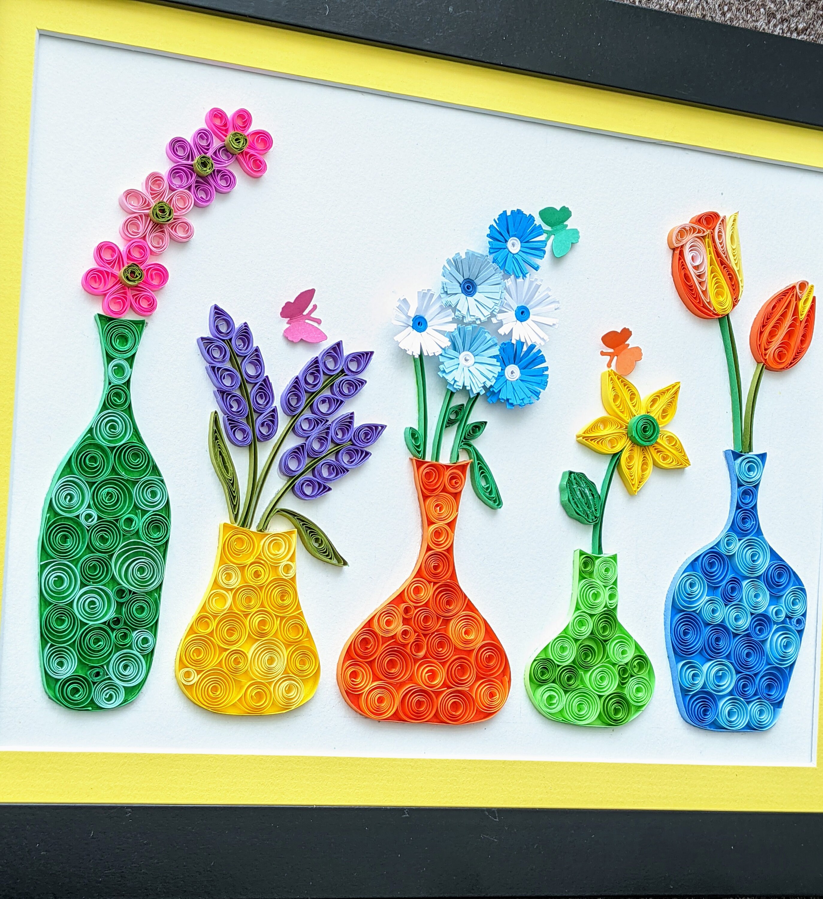 Paper Quilled Flower vase flower wall artflower wall decor Etsy