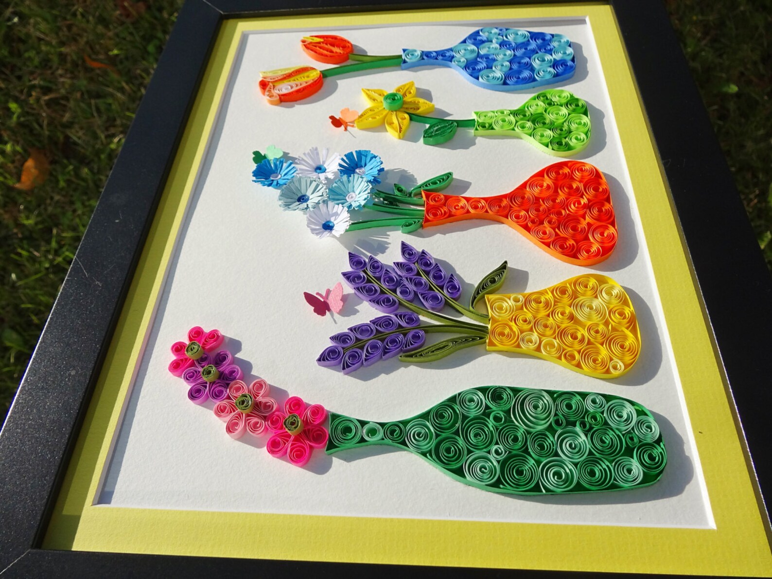 Paper Quilled Flower vase flower wall artflower wall decor Etsy