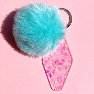 Motel Love Keyring // Sparkly Pink // Bag Charm image 4
