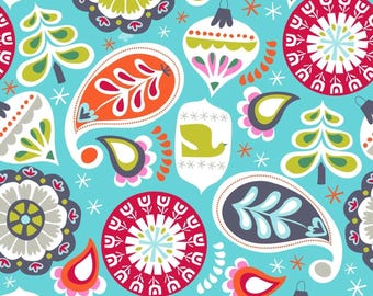 Treelicious - Holiday Baubles - Blue - 40cm x 50cm - Fabric Destash - OOP