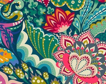 Eden - Florissimo - Dark Blue - 50cm - Fabric Destash