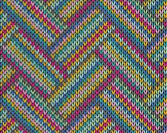 Llama Drama - Knitted Zigzag - Multi - 50cm - Fabric Destash