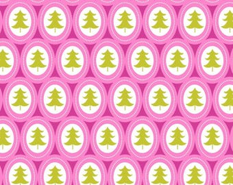 Treelicious - Jingle Bells - Pink - 36cm x 52cm - Fabric Destash - OOP