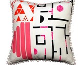 Pom Pom Cushion - Rosy