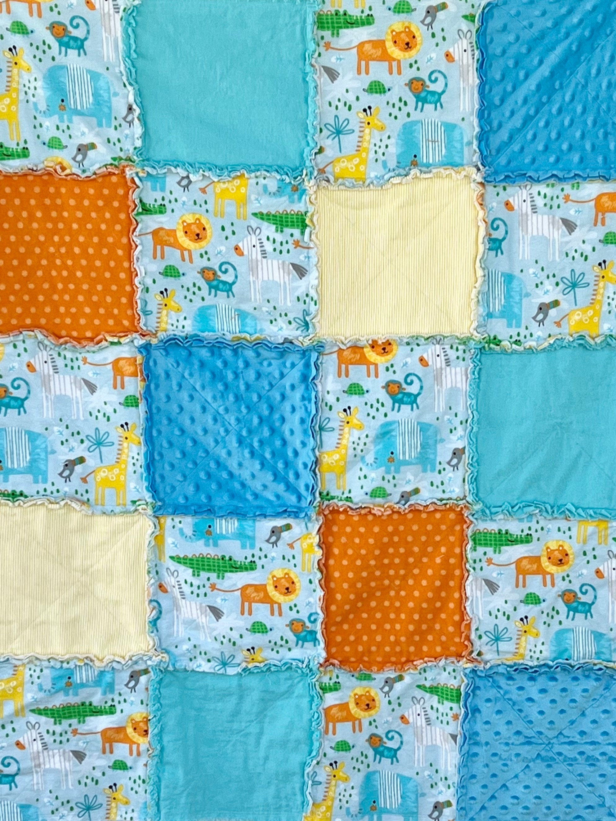 Zoo Animals Baby Rag Quilt Zoo Animals Flannel Blanket - Etsy
