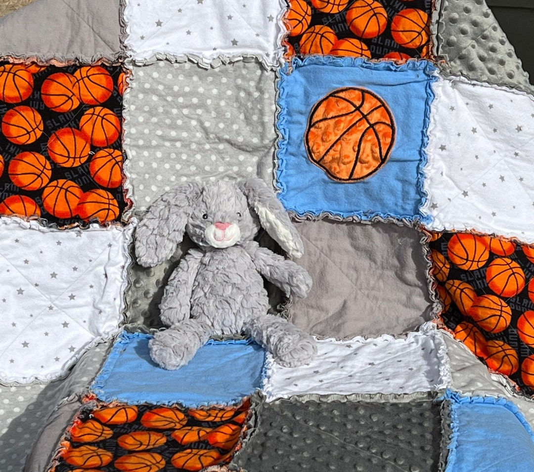 Basketball Baby Rag Quilt Basketball Baby Blanket Basketball Flannel