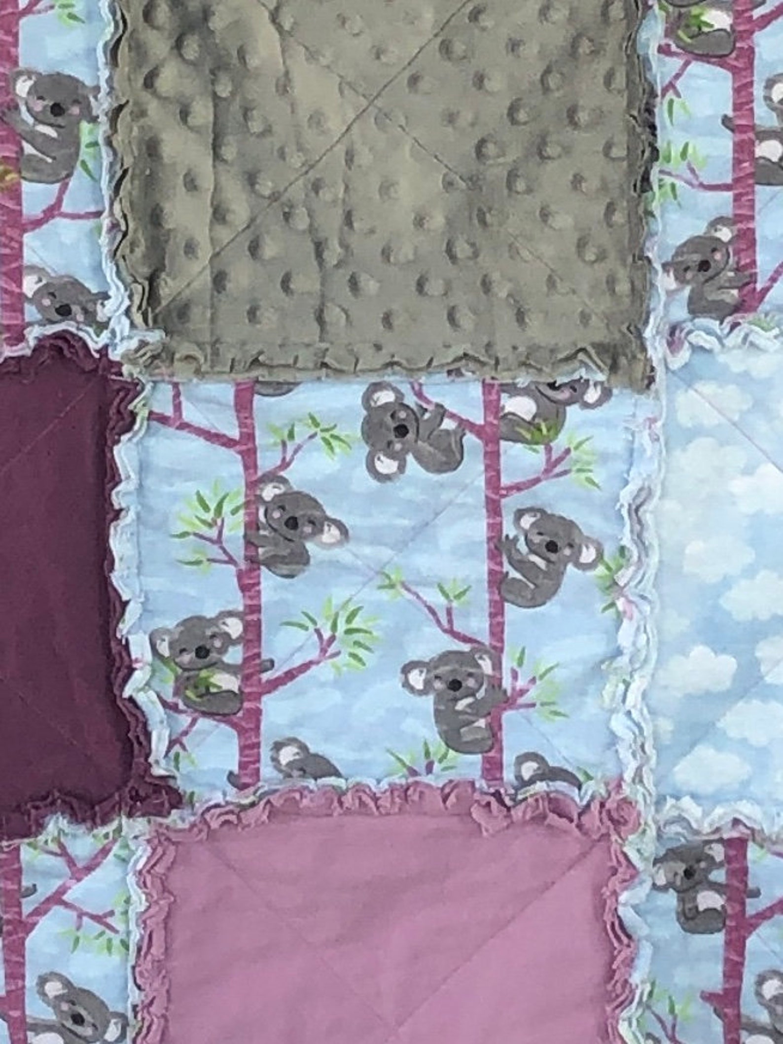 Koala Cuteness Baby Rag Quilt Koala Bears Baby Rag Quilt Etsy