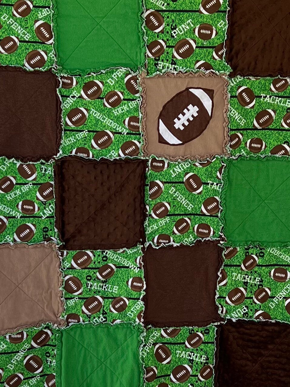 Football Baby Rag Quilt Football Baby Blanket Football Flannel Blanket