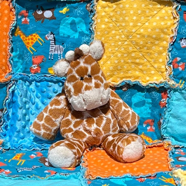 It's a Zoo Baby Rag Quilt; Zoo Animals Baby Rag Quilt; Zoo Animals Flannel Blanket; Safari Animals Baby Rag Quilt; Jungle Animals Baby Rag Q