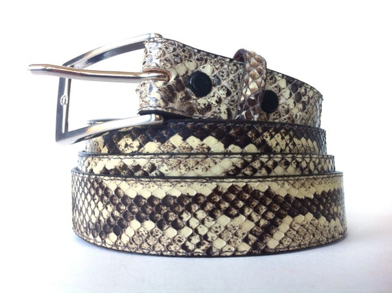 Items similar to Women's Real Python Skinny Belt (1-inch wide) on Etsy