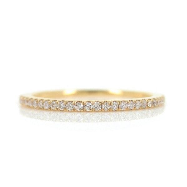 Micro Pave Thin Diamond Eternity Band /Diamond Eternity Ring/ Diamond Eternity Wedding Band/ 18k Gold Thin Diamond Wedding Band