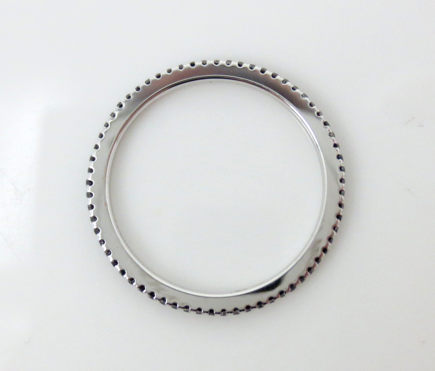 Micro Pave Black Diamond Eternity Band set in 18k White Gold Etsy