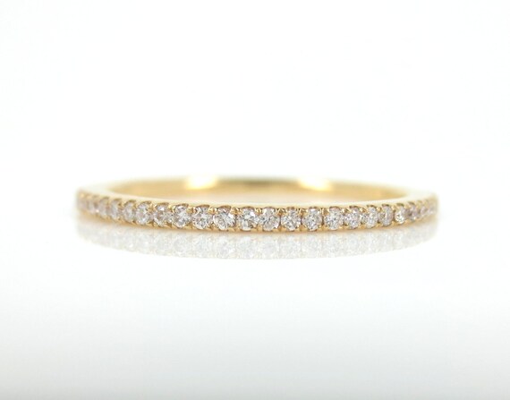 Micro Pave Diamant Eternity Band Diamant Eternity Ring Diamant Eternity Wedding Band Solid 18k Gold dunne Diamant Ehering Stapeln Etsy
