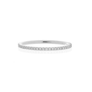 Micro Pave Thin Diamond Eternity Band / Diamond Eternity Ring / Diamond Eternity Wedding Band / 18k White Gold Thin Diamond Wedding Band image 2