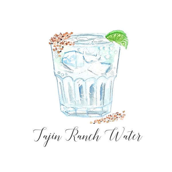 Ranch Water with Tajin Rim Digital Image Digital Download. JPG, PNG for Wedding Bar Sign Design, Event Signage, or Crafts. Tequila Cocktail