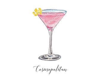 Cosmopolitan Digital Image Digital Download. JPG, PNG for Wedding Bar Sign Design, Event Signage, Crafts. Cosmopolitan Cosmo Vodka Cocktail