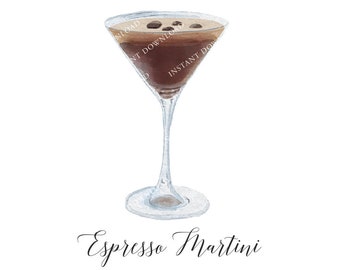 Espresso Martini Digital Image Digital Download. JPG, PNG for Wedding Bar Sign Design, Event Signage, or Crafts. Chocolate Martini Cocktail