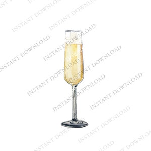 Champagne Digital Image Digital Download. JPG, PNG for Wedding Bar Sign Design, Event Signage, or Crafts. Sparkling Wine, Champagne Flute image 2